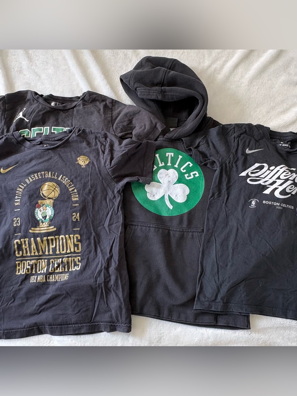 Youth Boston Celtics hoodie and tees — bundle of 4 items!!